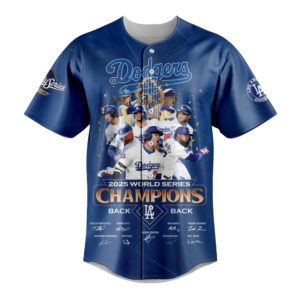 Dodgers 2025 World Series Champions Back 2 Back Baseball Jersey