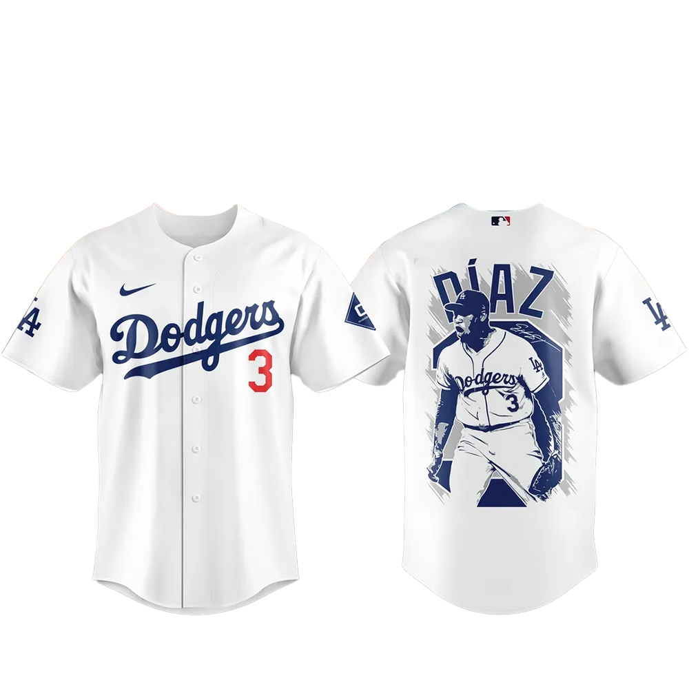 Edwin Diaz Welcome To Los Angeles Dodgers Baseball Jersey 1 Edwin Diaz Welcome To Los Angeles Dodgers Baseball Jersey