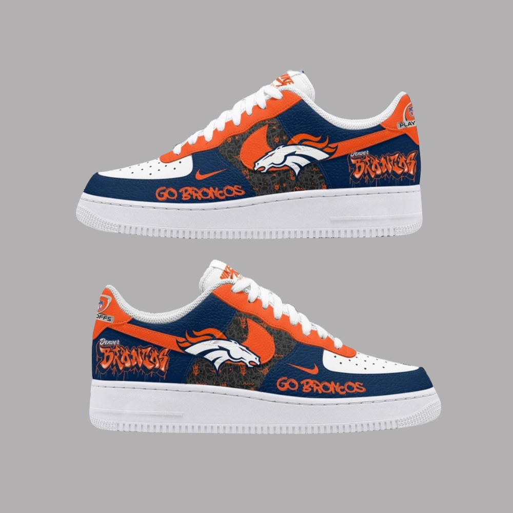 Football Denver Broncos Go Playoffs Air Force 1 Shoes Sneakers 1 Football Denver Broncos Go Playoffs Air Force 1 Shoes Sneakers
