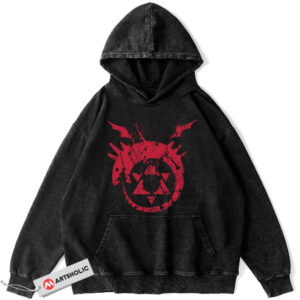 Fullmetal Alchemist Anime Vintage Washed Hoodie