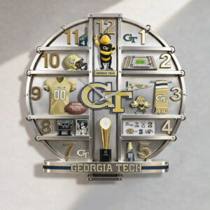 Georgia Tech Yellow Jackets Home Decorative 3D Wall Clock