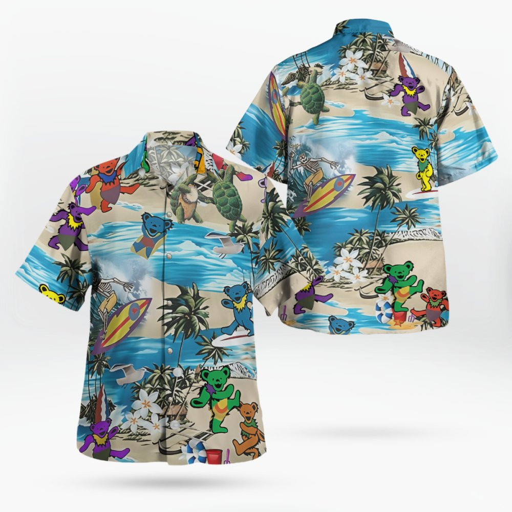 Grateful Dead Dancing Bears Color Hawaiian Shirt 1 Grateful Dead Dancing Bears Color Hawaiian Shirt