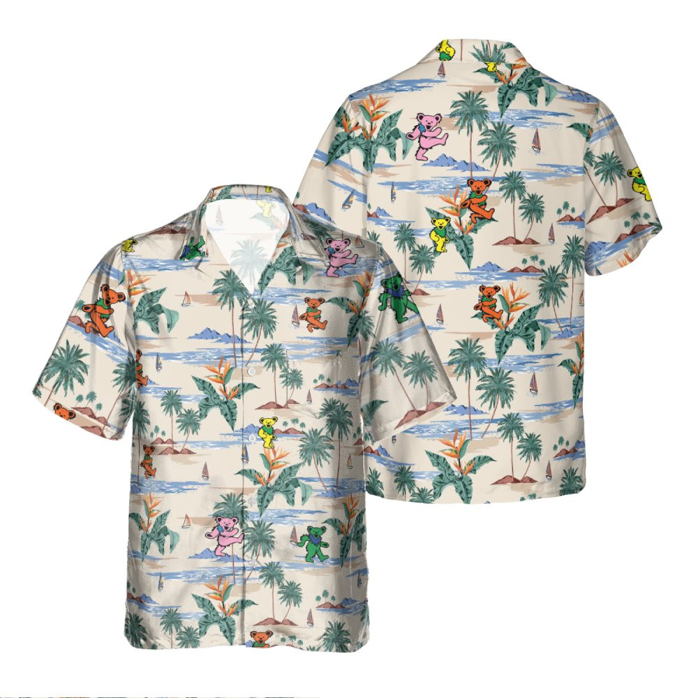 Grateful Dead Dancing Bears Colors 3D Summer Hawaiian Shirt 2 Grateful Dead Dancing Bears Colors 3D Summer Hawaiian Shirt - Image 2