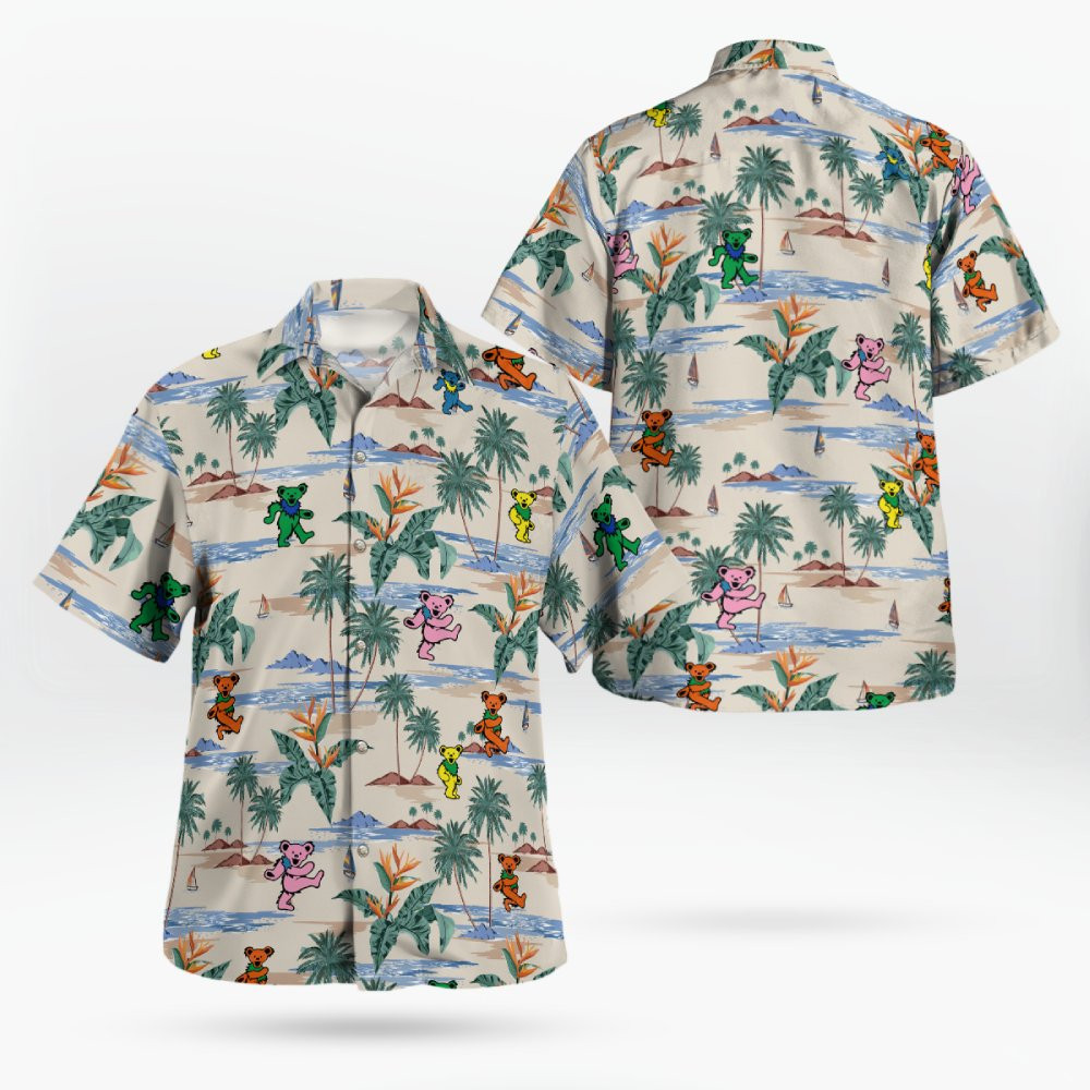 Grateful Dead Dancing Bears Colors 3D Summer Hawaiian Shirt 1 Grateful Dead Dancing Bears Colors 3D Summer Hawaiian Shirt