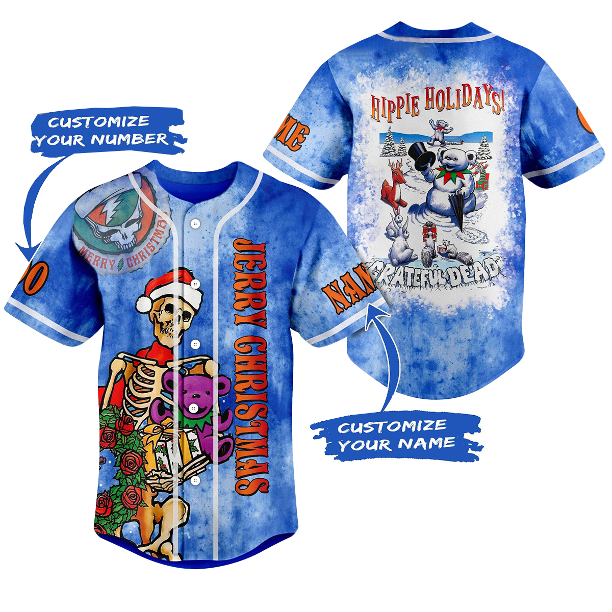 Grateful Dead Jerry Christmas Hippie Holidays Personalized Baseball Jersey 1 Grateful Dead Jerry Christmas Hippie Holidays Personalized Baseball Jersey