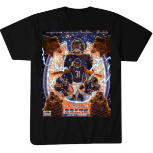 Green Bay Packers vs Chicago Bears Jan 10 Caleb Williams, Kevin Byard III, Drew Dalman and Joe Thuney Poster T-Shirt