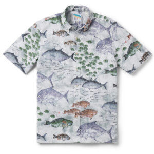 Hanauma Bay Light Grey Hawaiian Shirt