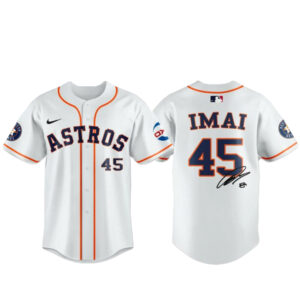 Houston Astros Hou Imai #45 Signature White Baseball Jersey