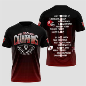 Indiana Hoosiers 2025 Big Football Champions T-Shirt