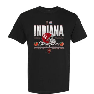 Indiana Hoosiers Chick-fil-A Peach Bowl 2025-2026 Champions Helmet Shirt