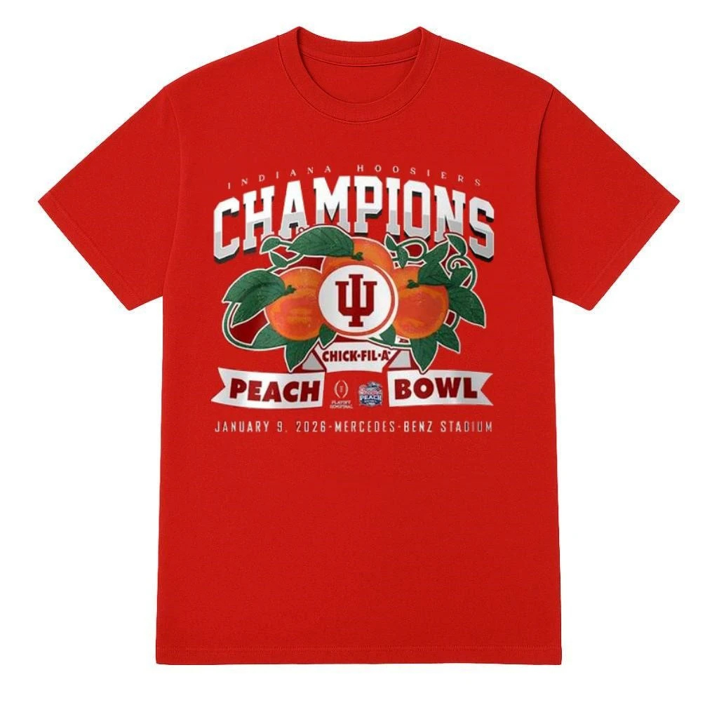 Indiana Hoosiers Chick-fil-A Peach Bowl 2025-2026 Champions Shirt 1 Indiana Hoosiers Chick-fil-A Peach Bowl 2025-2026 Champions Shirt
