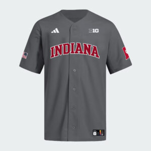 Indiana Hoosiers Dark Grey Baseball Jersey