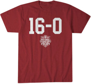 Indiana Hoosiers Football 16-0 2025 CFP National Champions T-Shirt