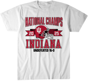 Indiana Hoosiers Football 2025 CFP National Champions Arched Helmet T-Shirt