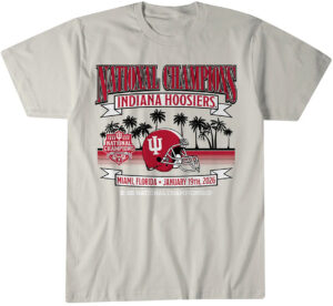 Indiana Hoosiers Football 2025 CFP National Champions Local Helmet T-Shirt
