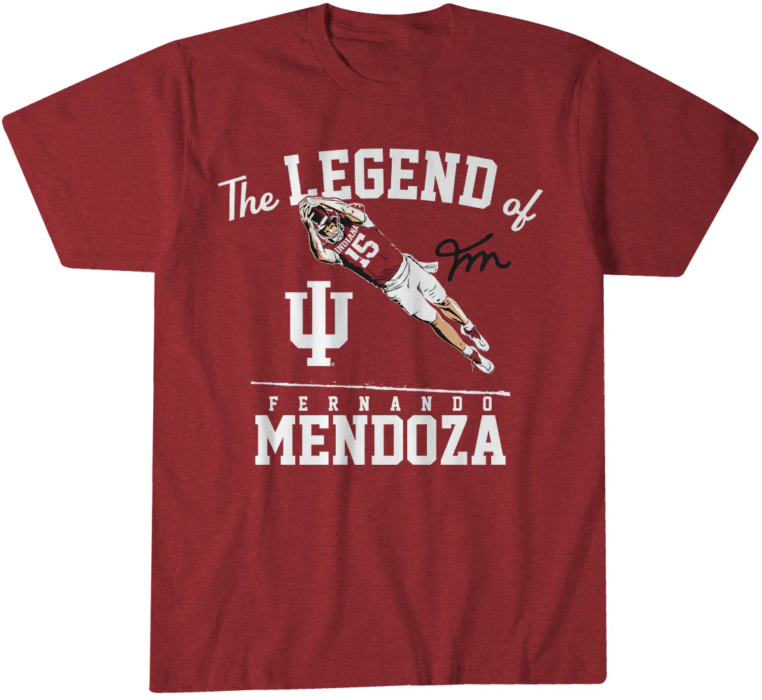 Indiana Hoosiers Football The Legend Of Fernando Mendoza T-Shirt 1 Indiana Hoosiers Football The Legend Of Fernando Mendoza T-Shirt