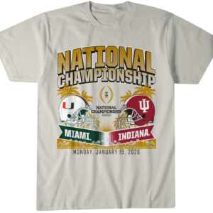 Indiana Hoosiers & Miami Hurricanes CFP National Championship Matchup T-Shirt