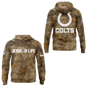Indianapolis Colts Jesus Is Life Camo Hoodie
