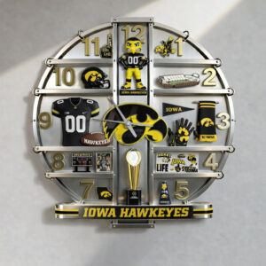 Iowa Hawkeyes Decorative 3D Wall Clock