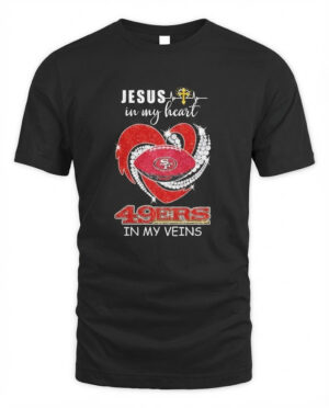 JS in My Heart San Francisco 49ers in My Veins T-Shirt