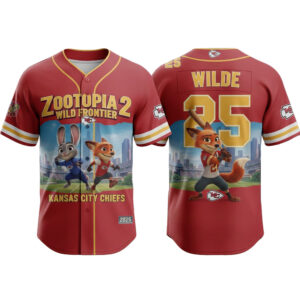 Kansas City Chiefs x Zootopia 2 Wilde Hopps Baseball Jersey 2025