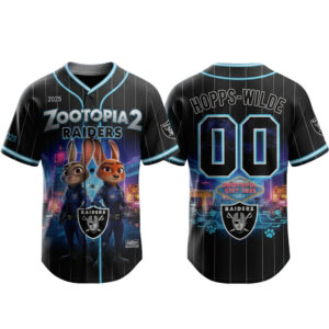 Las Vegas Raiders x Zootopia 2 Wilde Hopps Baseball Jersey 2025