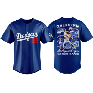 Los Angeles Dodgers Clayton Kershaw Forever 22 Thank You for the Memories 2025 Baseball Jersey
