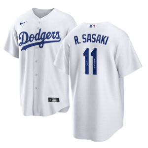 Los Angeles Dodgers Sasaki Autographed 2025 World Series Champions White Jersey with "25 WS Champs"