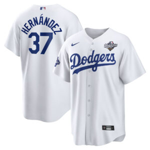 Los Angeles Dodgers Teoscar Hernández White Home 2025 World Series Champions Jersey