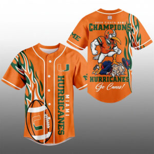Miami Hurricanes 2026 Fiesta Bowl Champions Baseball Jersey