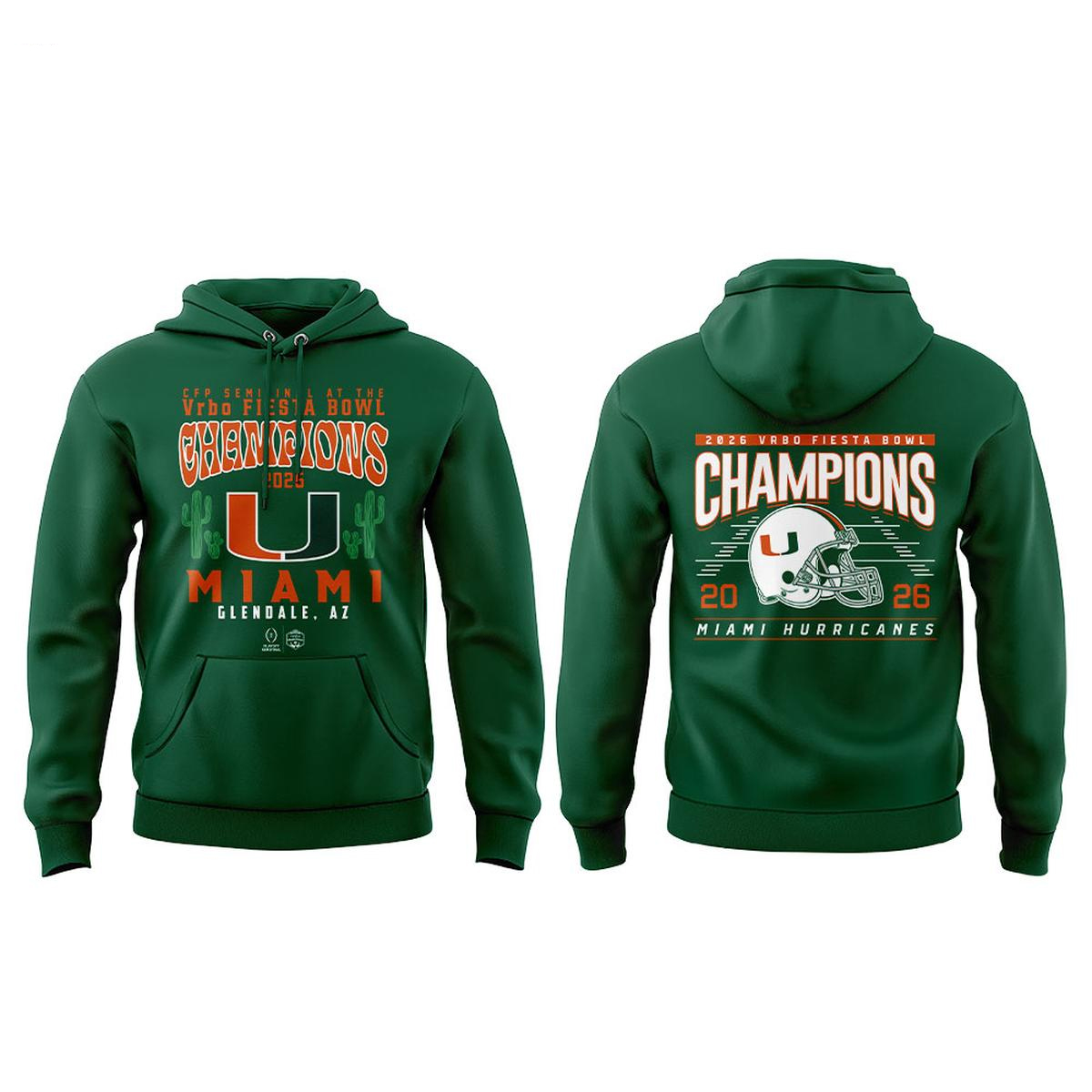 Miami Hurricanes CFP Semifinals 2025-2026 Fiesta Bowl Champions Shirt 2 Miami Hurricanes CFP Semifinals 2025-2026 Fiesta Bowl Champions Shirt - Image 2