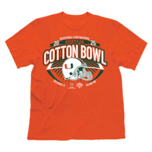 Miami Hurricanes Orange 2025 Goodyear Cotton Bowl T-Shirt