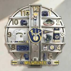 Milwaukee Brewers Home Decorative 3D Wall Clock