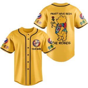 Custom Name Must Have Been the Roses Grateful Dead Pooh Baseball Jersey