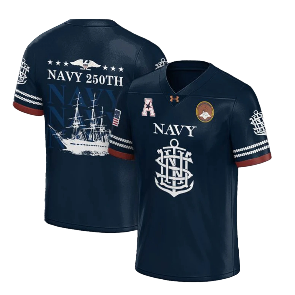 Navy Midshipmen 250Th Anniversary Edition Football Jersey 1 Navy Midshipmen 250Th Anniversary Edition Football Jersey