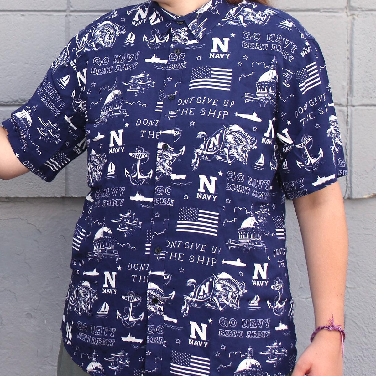 Go Navy Fan Pattern / Hawaiian Shirt 1 Go Navy Fan Pattern / Hawaiian Shirt