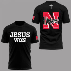 Nebraska Huskers Jesus Won Black Shirt