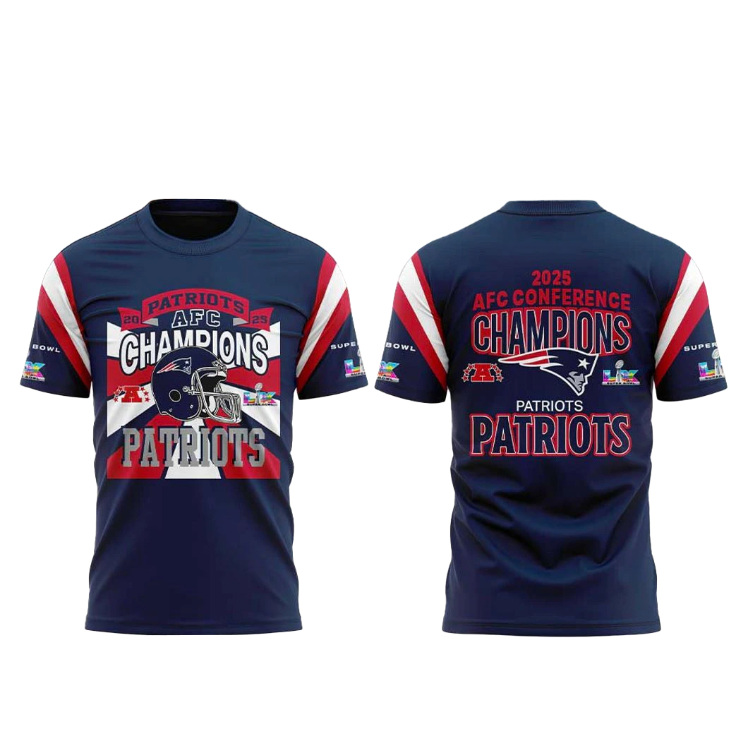 New England Patriots 2025-2026 AFC Conference Champions Shirt 1 New England Patriots 2025-2026 AFC Conference Champions Shirt