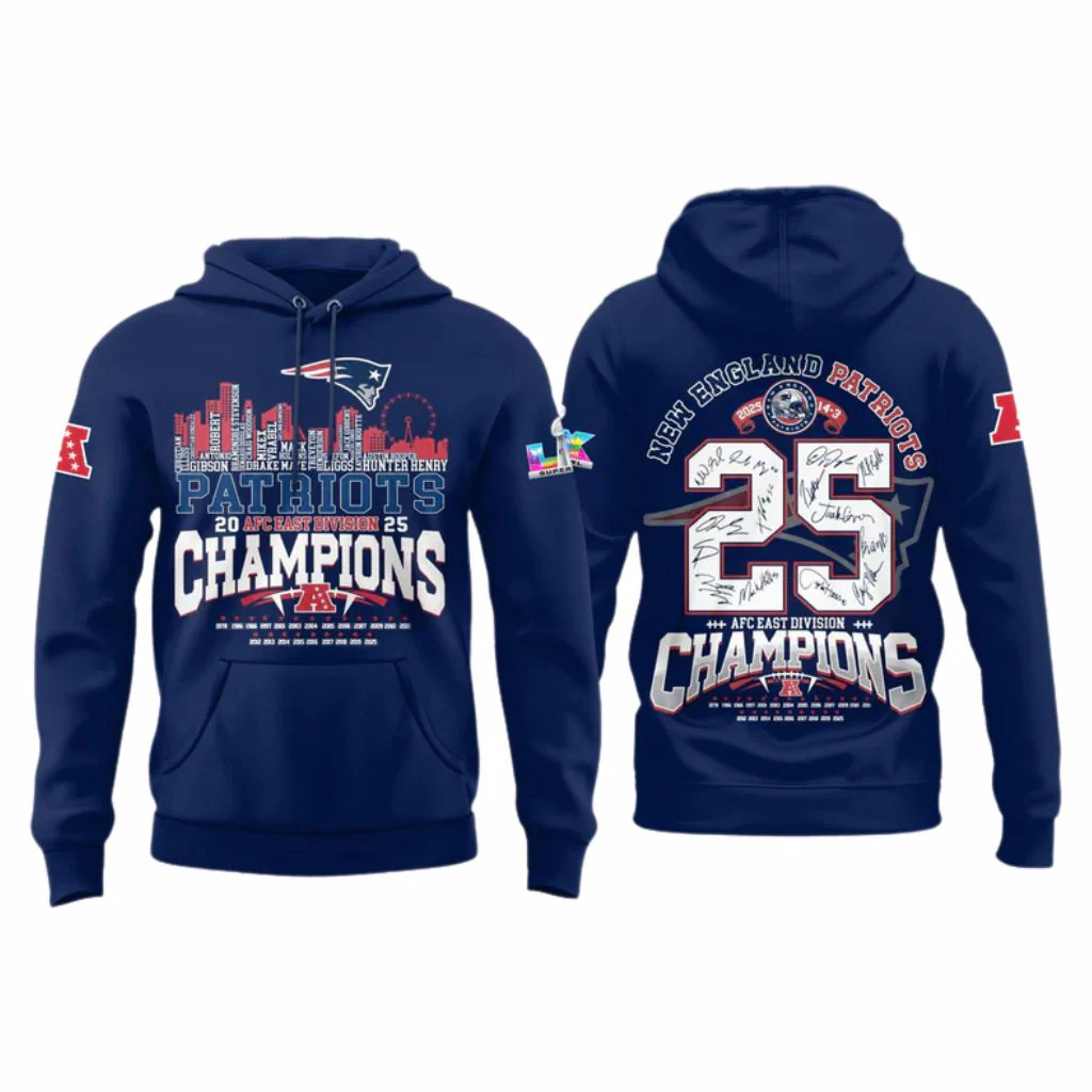 New England Patriots 2025 AFC East Division Champions Signature Shirt 2 New England Patriots 2025 AFC East Division Champions Signature Shirt - Image 2
