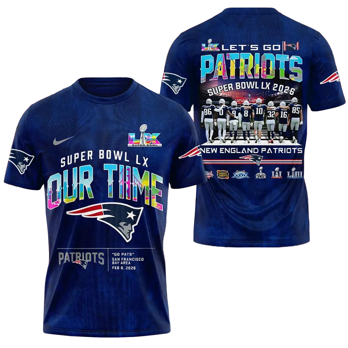 New England Patriots AFC Champions Super Bowl LX Our Time Shirt 1 New England Patriots AFC Champions Super Bowl LX Our Time Shirt