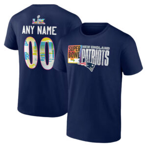 New England Patriots Super Bowl LX Custom Name & Number T-Shirt