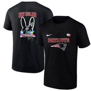 New England Patriots x Bad Bunny Halftime Super Bowl Signature Football T-Shirt