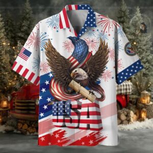 American Pride 4th Of July US Veteran Hawaii Shirt