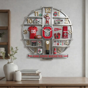 Ohio State Buckeyes Home Decorative 3D Wall Clock