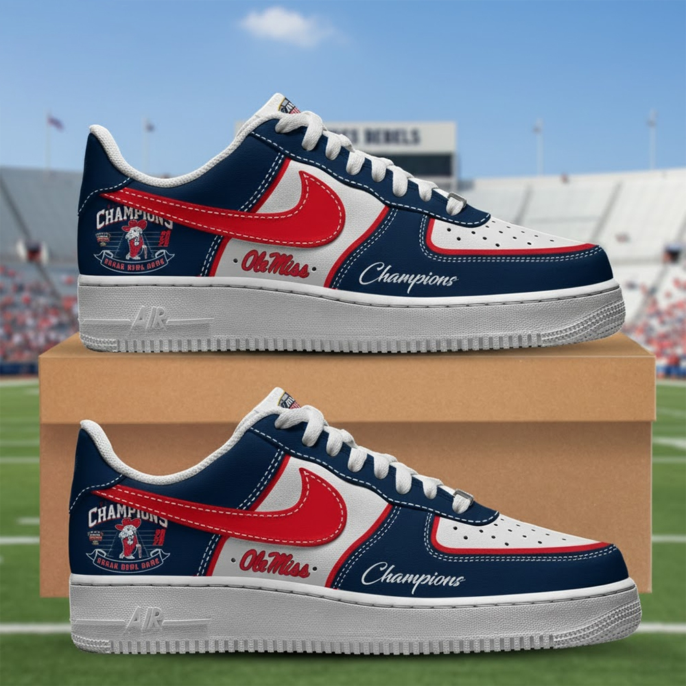 Ole Miss Rebels Sugar Bowl Champions 2026 Air Force 1 Shoes Sneakers 1 Ole Miss Rebels Sugar Bowl Champions 2026 Air Force 1 Shoes Sneakers