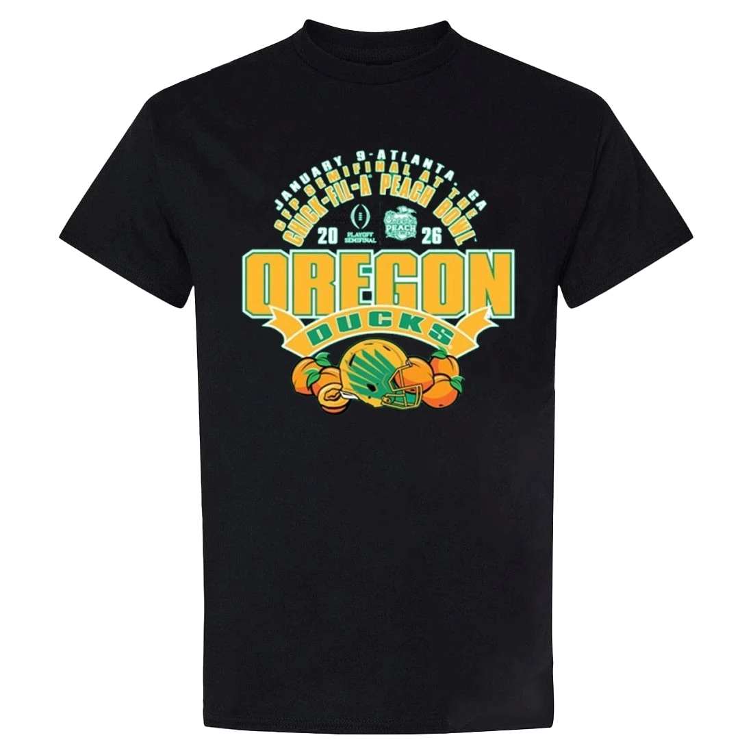 Oregon Ducks 2026 Peach Bowl T-Shirt 1 Oregon Ducks 2026 Peach Bowl T-Shirt