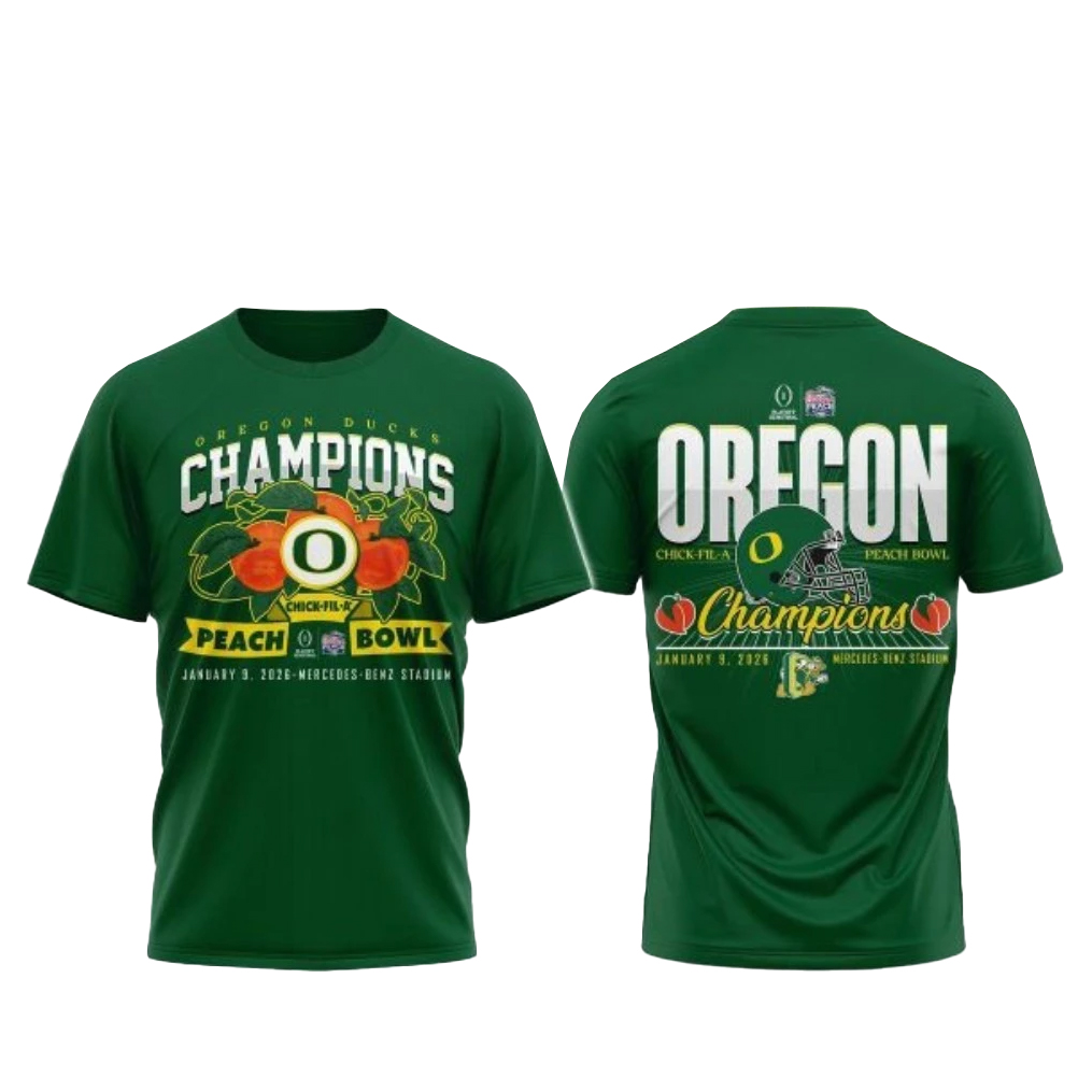 Oregon Ducks Chick-fil-A Peach Bowl 2026 Champions Rose Shirt 1 Oregon Ducks Chick-fil-A Peach Bowl 2026 Champions Rose Shirt