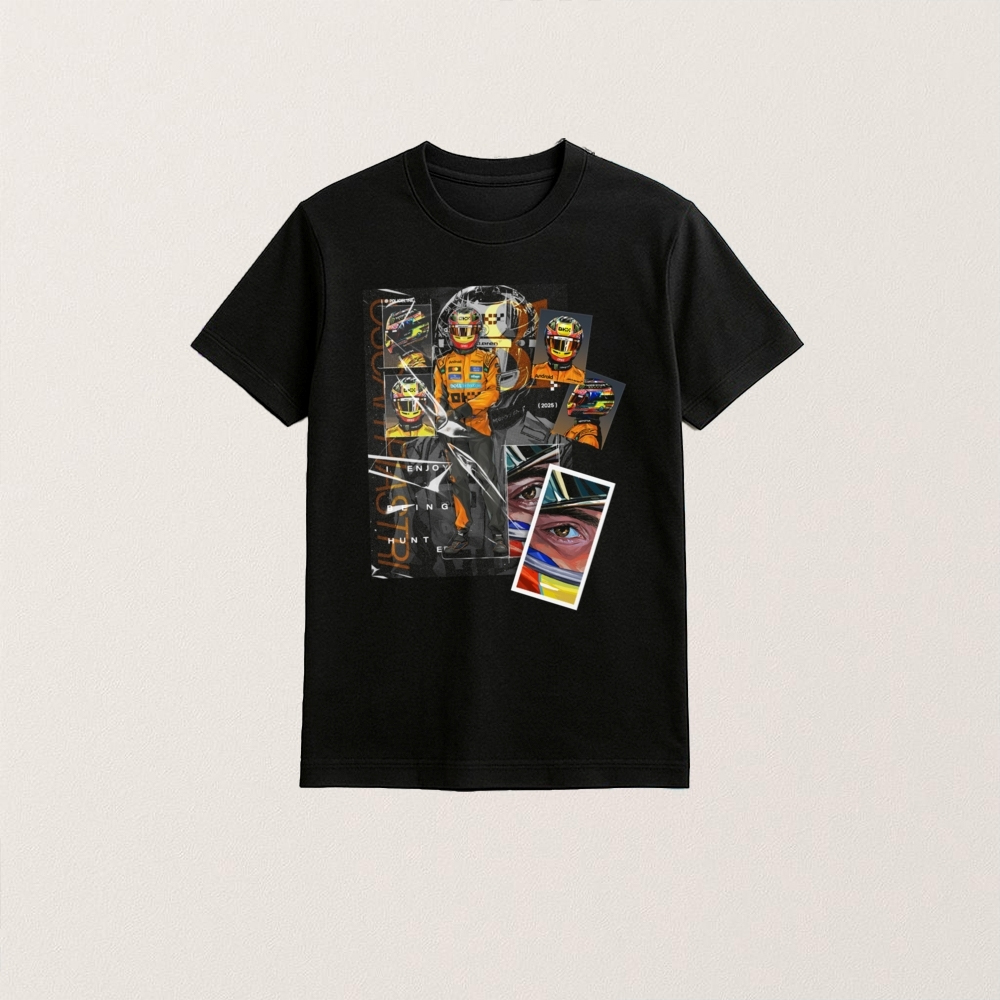 Oscar Piastri Mclaren F1 2026 Racing I Enjoy Being Hunted Shirt 1 Oscar Piastri Mclaren F1 2026 Racing I Enjoy Being Hunted Shirt