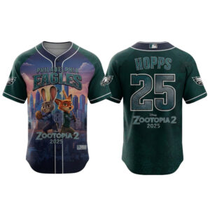 Philadelphia Eagles x Zootopia 2 Wilde Hopps Baseball Jersey 2025