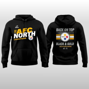 Pittsburgh Steelers AFC North Champions Back On Top Black and Gold Shirt Hoodie